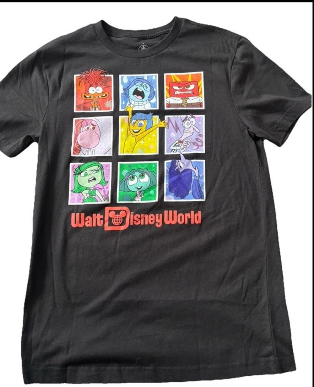 Disney Inside Out Disney World Graphic T-Shirt Black Unisex size S Crew Neck